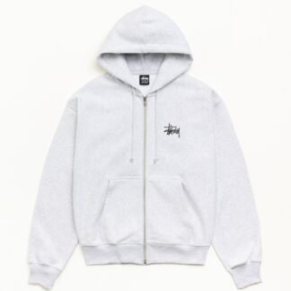 BASIC STÜSSY ZIP HOODIE ASH HEATHER
