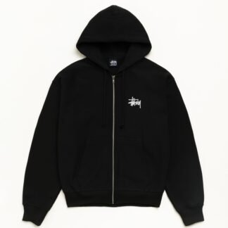 BASIC STÜSSY ZIP HOODIE BLACK